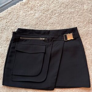 Zara Black Mini Skirt with Belt Detail
